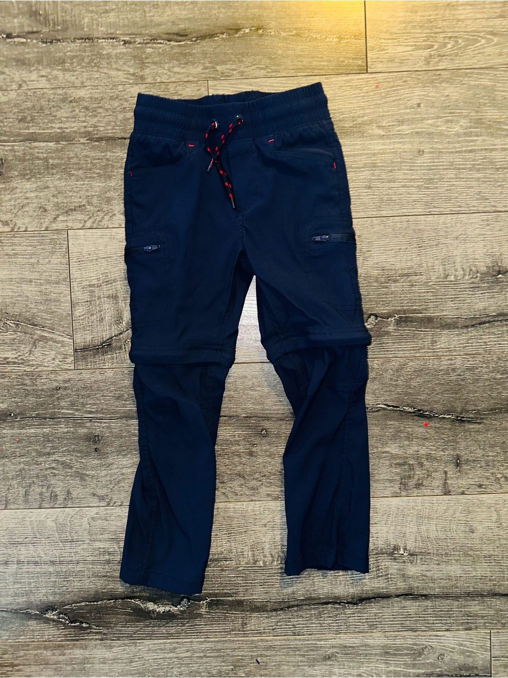Eddie Bauer Kids Boys Navy Hiking Convertible Cargo Pants - Casual Zip Pockets